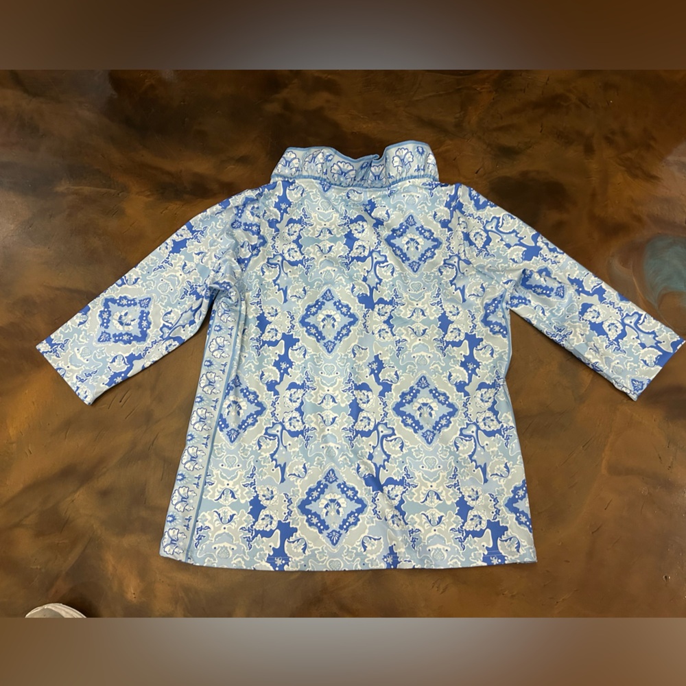 Gretchen Scott Designs Blue and White Printed Tunic Top NWT - Picture 3 of 8